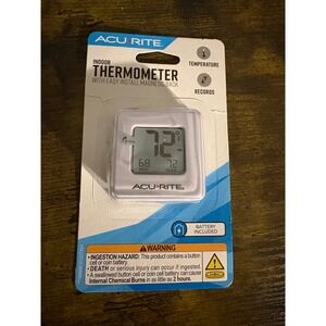 AcuRite Indoor Digital Thermometer Magnetic Back High Low Records White 00307W4